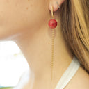 PENDIENTES PIEDRA AGATA CON CADENA